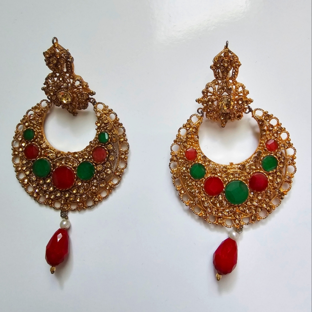 Indian earrings chand balis